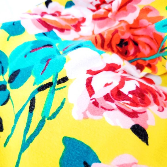 Yellow Floral Skater Dress with Back Cut-outs S - Picture 5 of 7